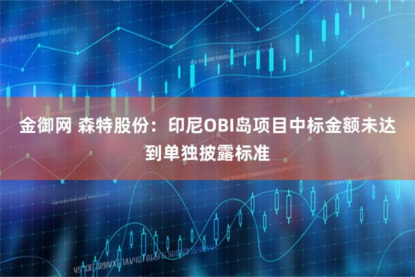 金御网 森特股份：印尼OBI岛项目中标金额未达到单独披露标准